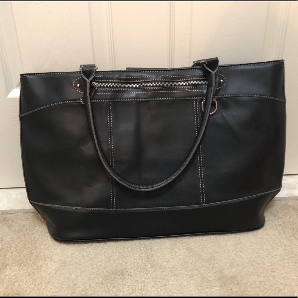 Faux leather tote bag
